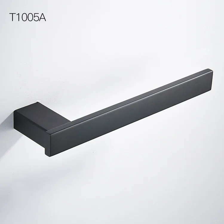 Towel Ring Набор аксессуаров для ванной комнаты, матовый черный настенный держатель для туалетной бумаги, держатель для полотенец, держатель для щетки, набор аксессуаров для ванной, 10 вариантов на выбор - Цвет: Towel Ring