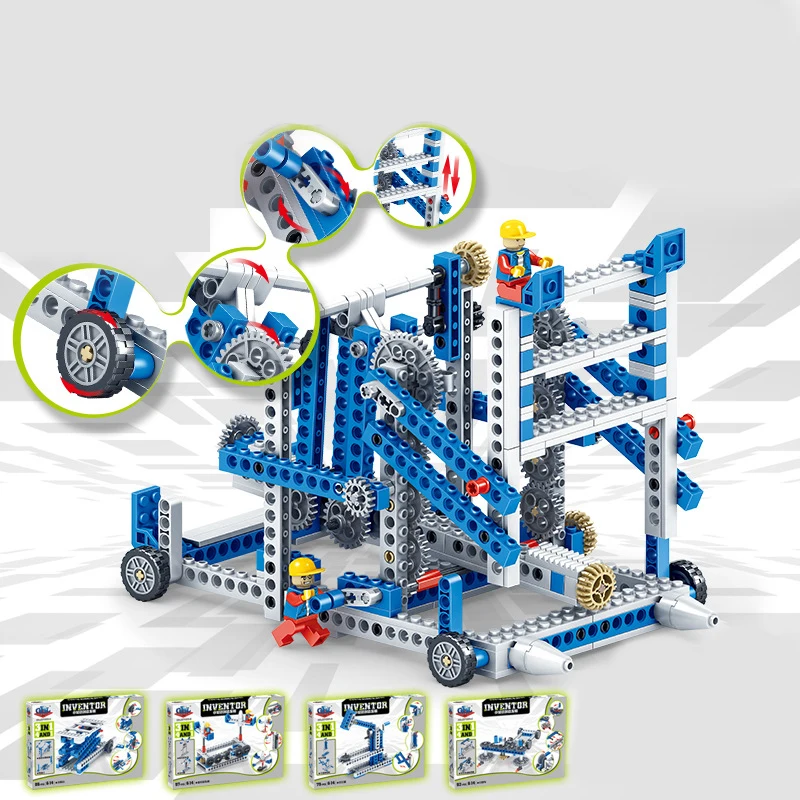 

8 Styles Science Education Gear Principle Mechanical Kids Puzzle Assembled Early Education Building Small Particles DIY Toys