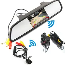 Wireless Parking Assistance System 2 in 1 4.3 ” inch Digital TFT LCD Mirror Wireless Rear view Camera Car Parking Monitor + 170