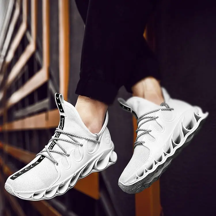 Летние мужские кроссовки; мужские легкие дышащие спортивные туфли; мужские кроссовки для бега; zapatillas deportivas hombre; размеры 39-46; DD186 - Цвет: White