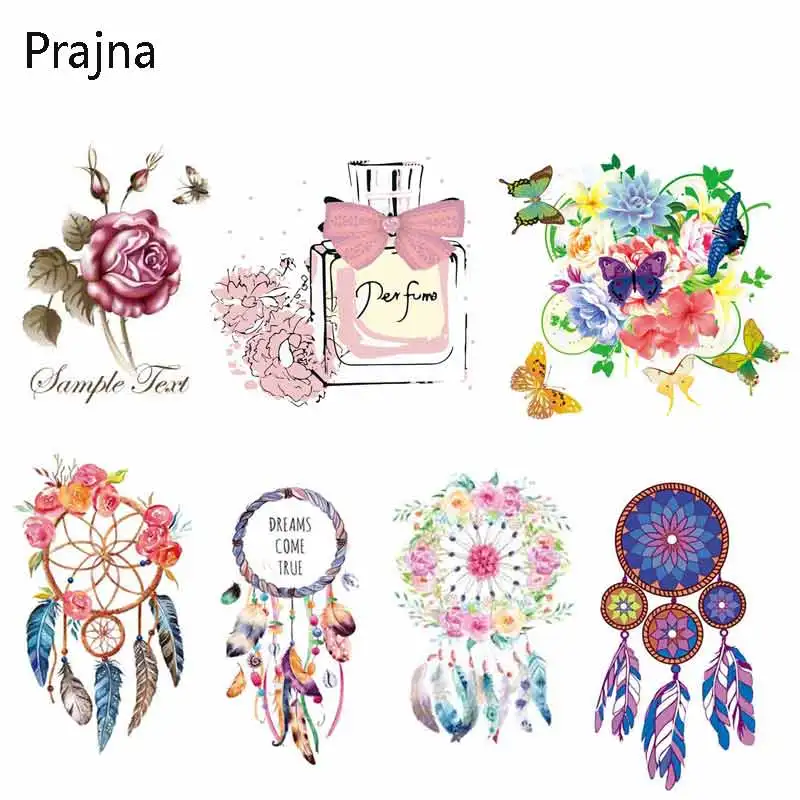 

Prajna Perfume Bottle Butterfly Patch Flower Rose Iron On Transfers Stickers On Clothes For Kids Dresses Thermal Refined Decor D