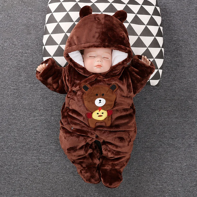 

2019 Baby Boy Girls Outwear Cartoon Rompers Baby Boy Suits Kids Jumpsuits Clothing Winter Baby One-pieces Clothes