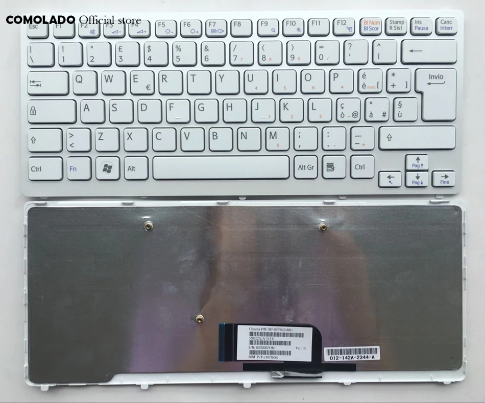 Итальянская клавиатура для Sony Vaio VPC CW VPCCW CW16EC CW18FC CW26EC CW28EC CW2S3C CW2S6C белая с