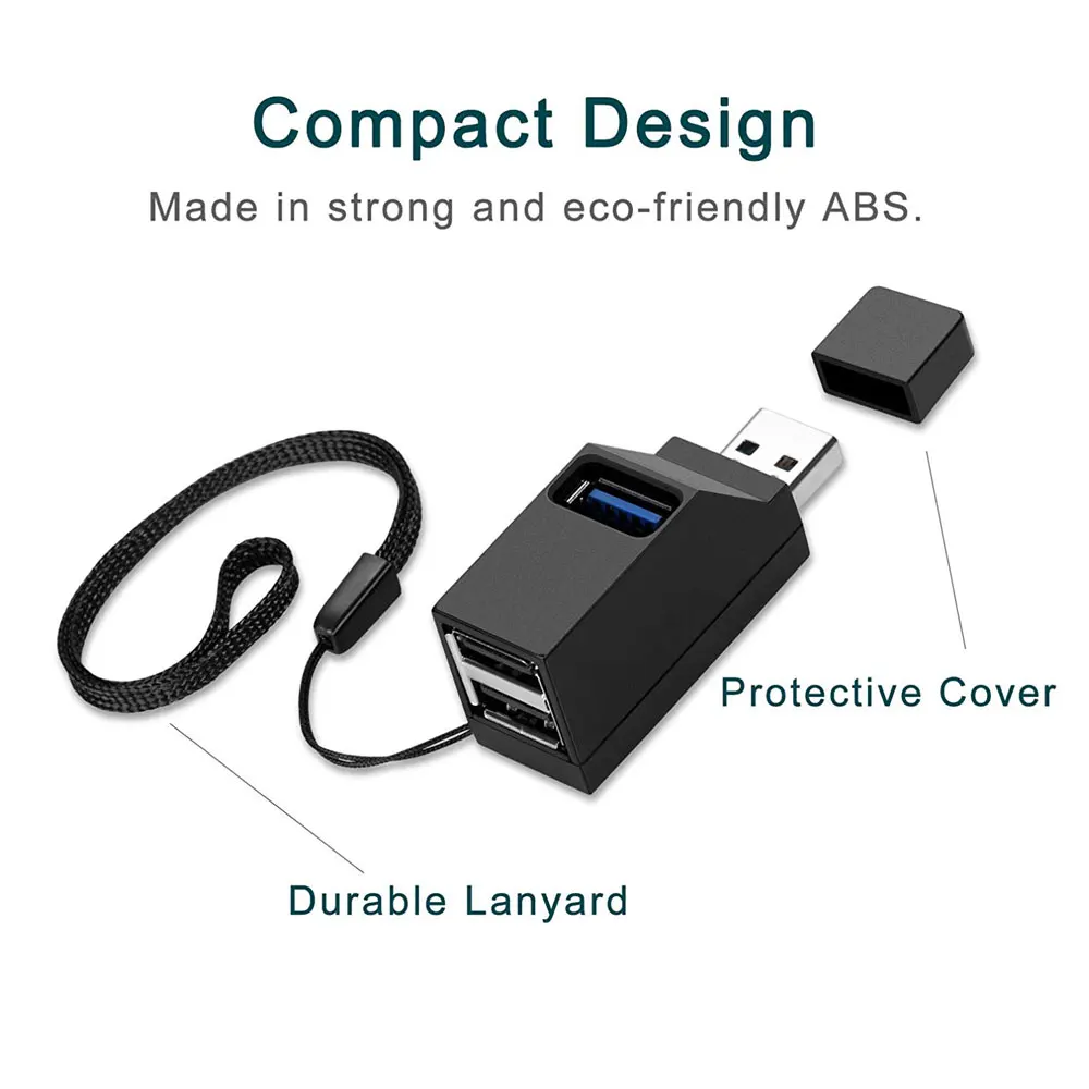 Новый 3 портовый usb концентратор Mini USB 2 0 высокоскоростной разветвитель для ПК