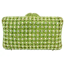 Красивые роскошные зеленые вечерние сумки с кристаллами, вечерние сумки с цепочвечерние, сумки на плечо, женские сумки SC776