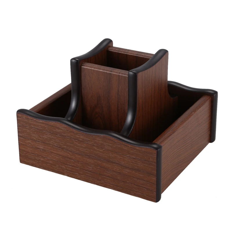 

5 Compartment Wood Rotating Desktop Office Supply Organizer Storage Caddy