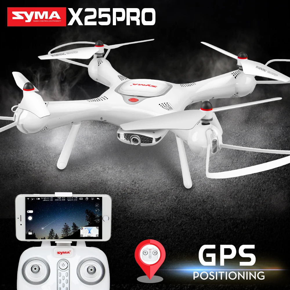 Дрон SYMA X25PRO с камерой 720P HD Квадрокоптер gps FPV передача Радиоуправляемый вертолет
