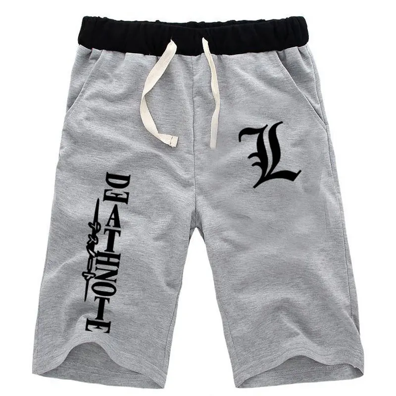 Аниме Death Note Lawliet Ryuk прямые шорты по колено хлопок Повседневное Фитнес пляжные короткие штаны пот Штаны карман Cos брюки