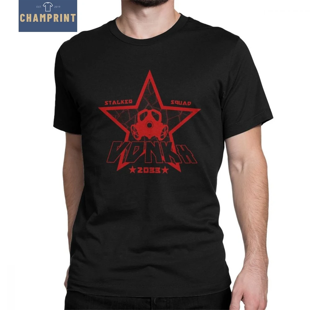 

VDNKh Stalker T-Shirts Squad Metro Exodus Tees Gas Mask Toxic Games T Shirt Man's Original Clothes Crazy Crewneck Cotton
