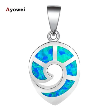 

Ayowei Delicate Blue Fire Opal Silver Stamped Wholesale Retail for Friend Birthday Gift Fashion Jewelry Necklace Pendant OP700A