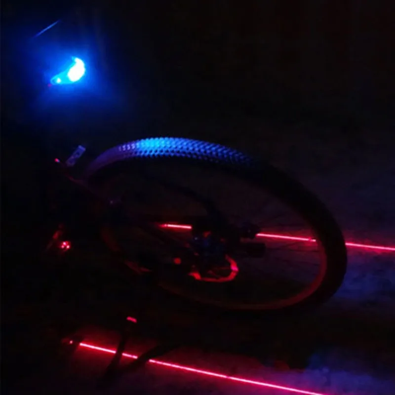 WasaFire велосипед ночной езды Предупреждение светильник 5 синий светодиодный 2 лазерного луча велосипед хвост сзади светильник безопасности лампы рыбалка хвост светильник