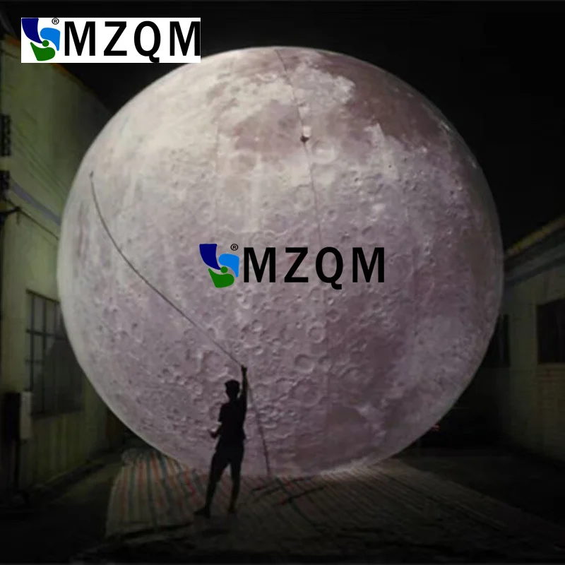 MZQM 6 м диаметр светодиодный белый надувной Луна надувной полумесяц этап декоративные вечерние украшения надувной луна