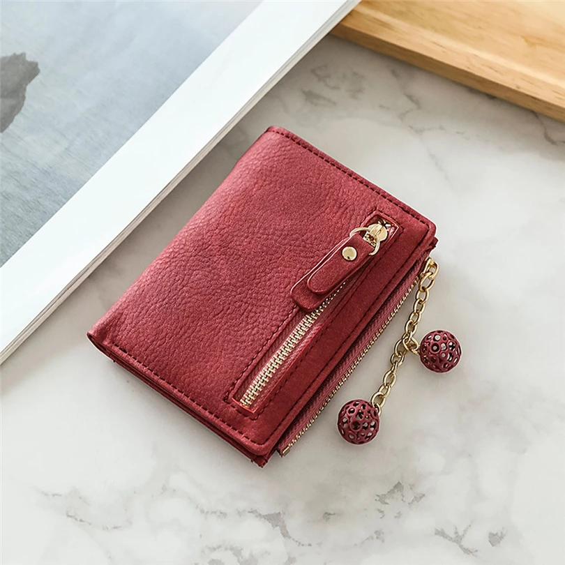 

AOTIAN Women Simple Short Wallet Coin Purse Card Holders Handbag College Style Leather Wallet Fashion Gifts For Girls A30