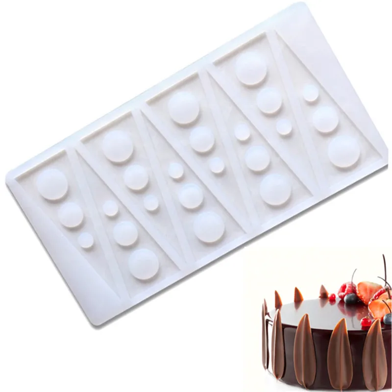 

Triangles Silicone Mold Circle Craft Fondant Birthday Cake Chocolate Baking Moulds Border Pastry Cupcake Stencil Decorating Tool