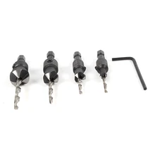 4pcs HSS Countersink Drill Cone Bit Set Quick Change Hex Shank For Woodworking Screw Carpentry Wood Countersinks Screw
