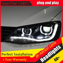 Auto Clud 2011 2014 For vw jetta headlights Double Angel Eyes LED light DRL car styling