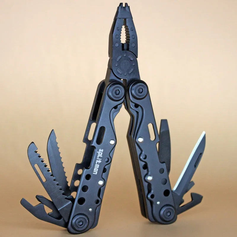 جيب سكين MultiTool للطي ذو طيات متعددة الوظائف EDC أدوات ذو طيات التخييم الصيد في الهواء الطلق سكينة سرفايفل مقص شفرة حادة