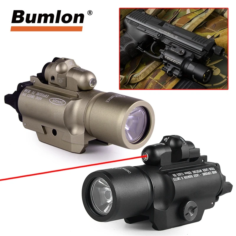 Tactical LED Flashlights Strobe Light For Rifle Pistol 20mm Picatinny Rail Mount