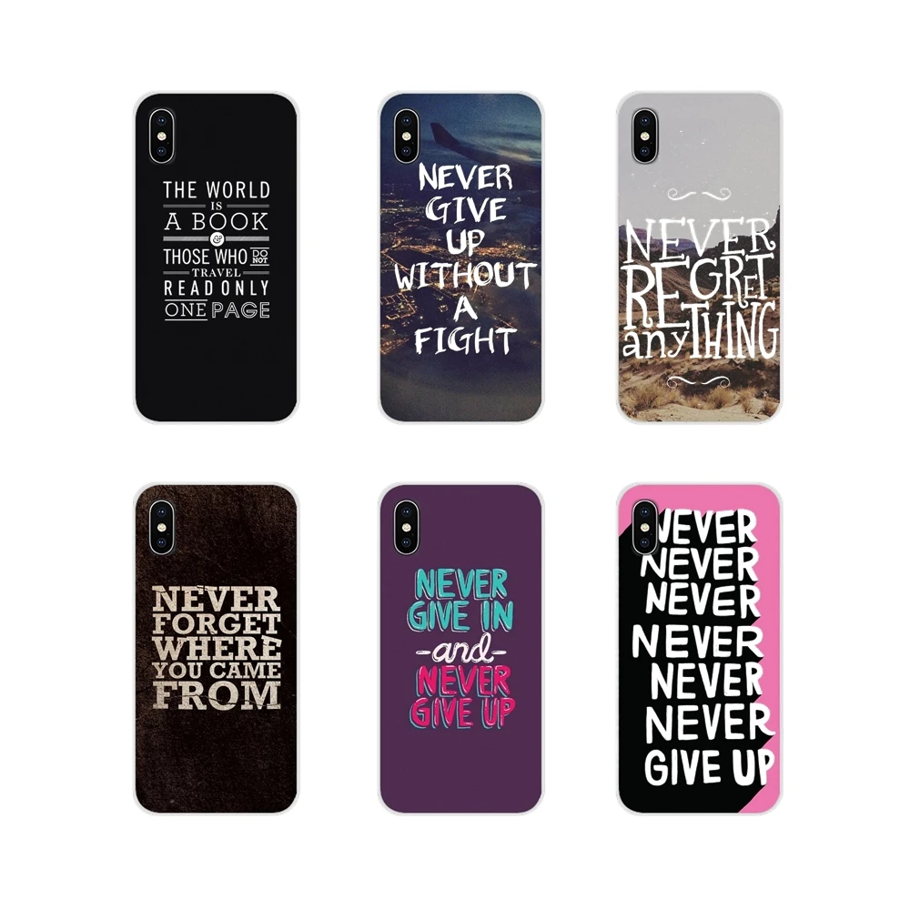 

For Huawei P Smart Mate Honor 7A 7C 8C 8X 9 P10 P20 Lite Pro Plus New Fashion Never Give Up Accessories Phone Shell Covers