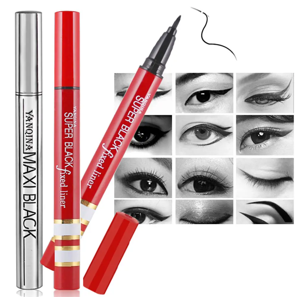 

YANQINA Black Fixed Liner Pro Quick Drying Waterproof Liquid Eyeliner Pen 3ML