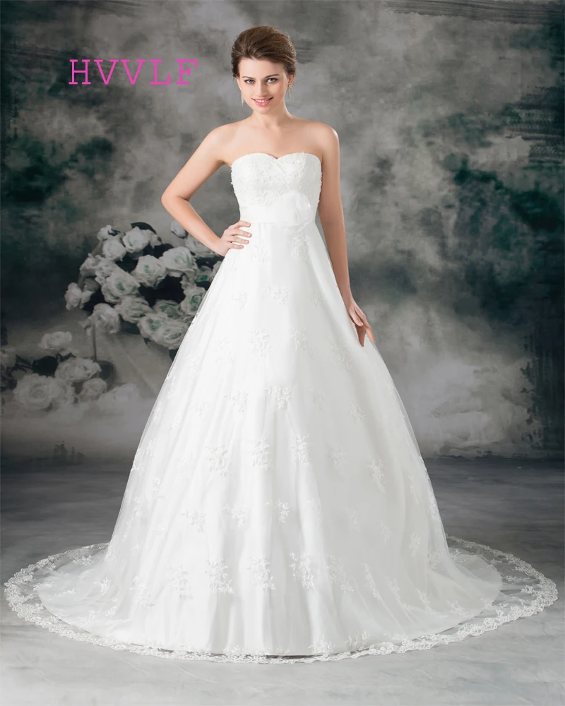 Lace 2019 Wedding Dresses Ball Gown Sweetheart Flowers Bow