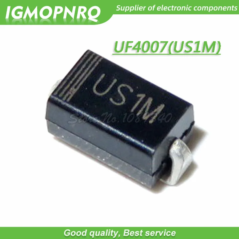 Диодный выпрямитель быстрого восстановления SMD US1M UF4007 1A/100 V SMA 1000 шт. | Электронные