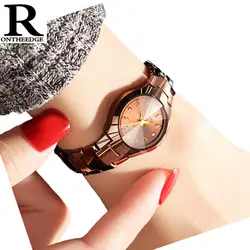 OnTheEdge Для женщин наручные популярные женские со стразами Водонепроницаемый кварцевые часы Новая мода ультра тонкие часы для девочек дамы