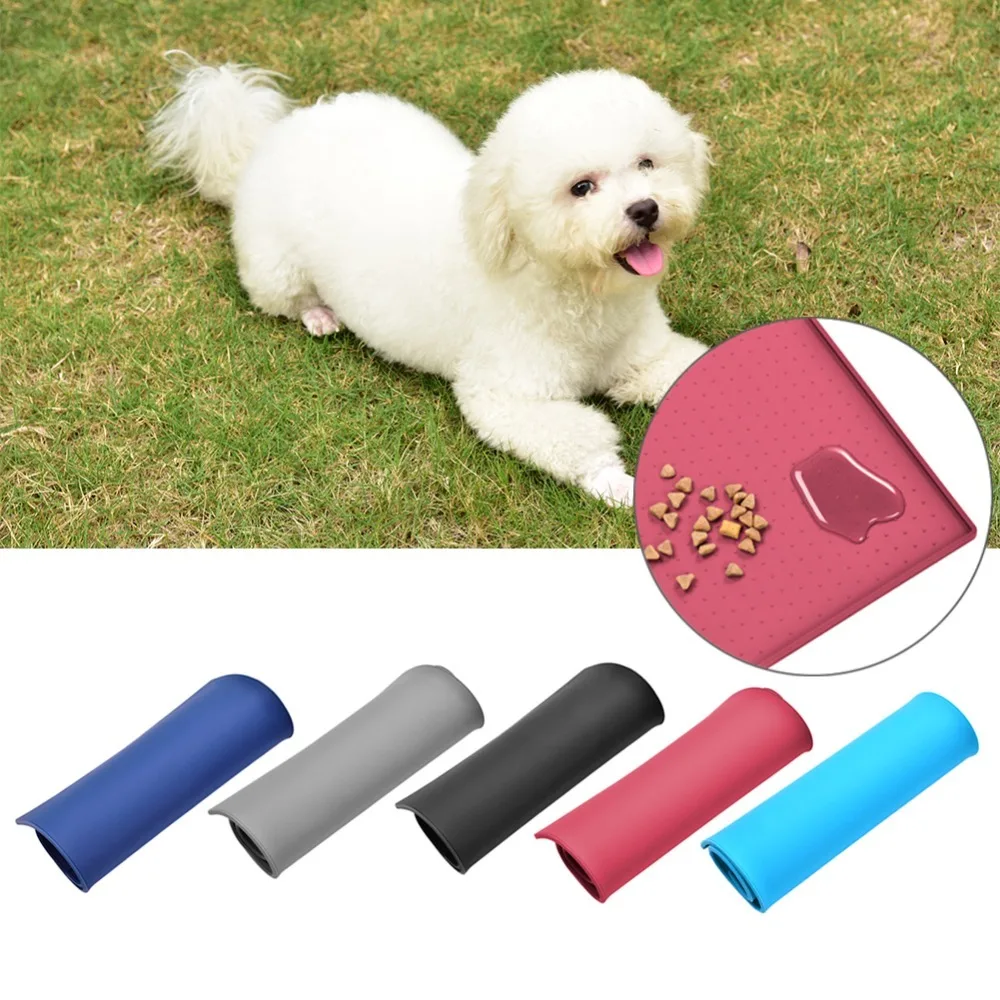 5 Colors Wipe Clean Pet Supplies Pet Dog Puppy Cat Feeding Mat Pad Cute