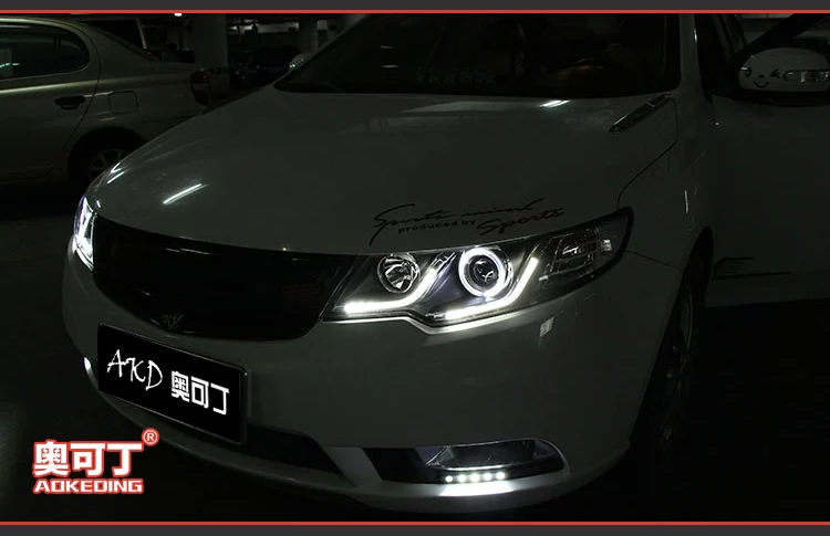 AKD авто стайлинг фары для Kia Forte 2010- Cerato фары светодиодный ходовые огни биксеноновые фары Противотуманные фары с ангельскими глазками авто