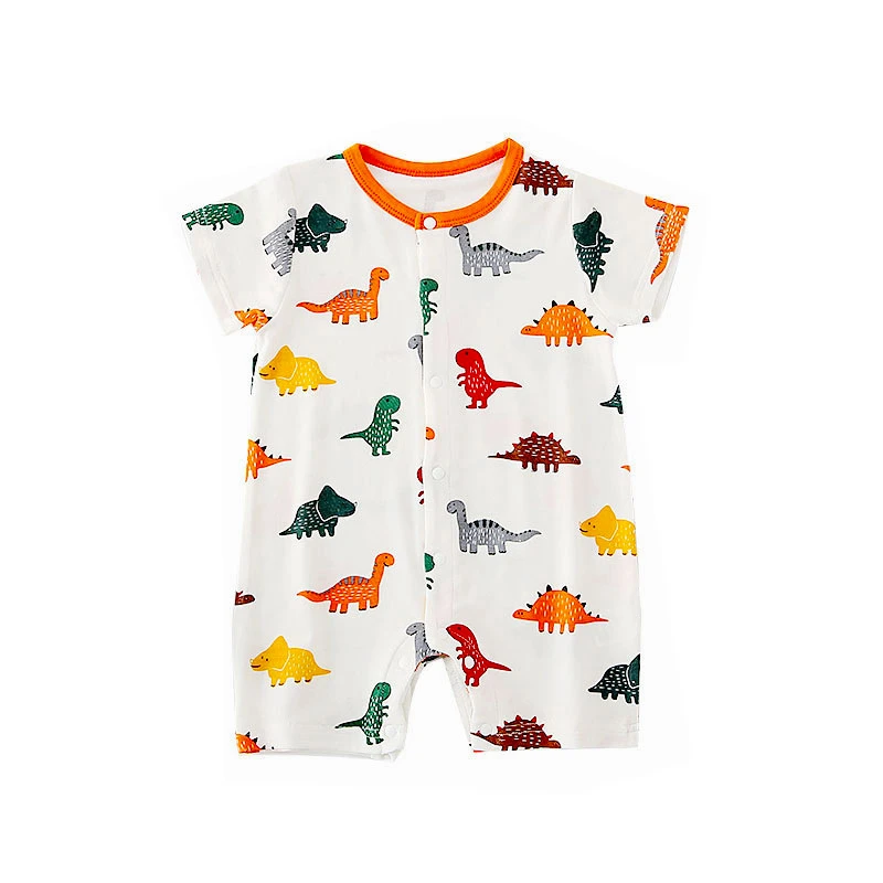 Cartoon Dinosaur Design Baby Rompers Newborn Clothing Cotton Short Sleeve Jumpsuits Boys Girls Outerwear Costume |