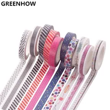 GREENHOW 8mmX7m Washi Tape Japanese Washi Decorative Adhesive Tape DIY Masking Paper Tape Sticker Stationery tape 1060