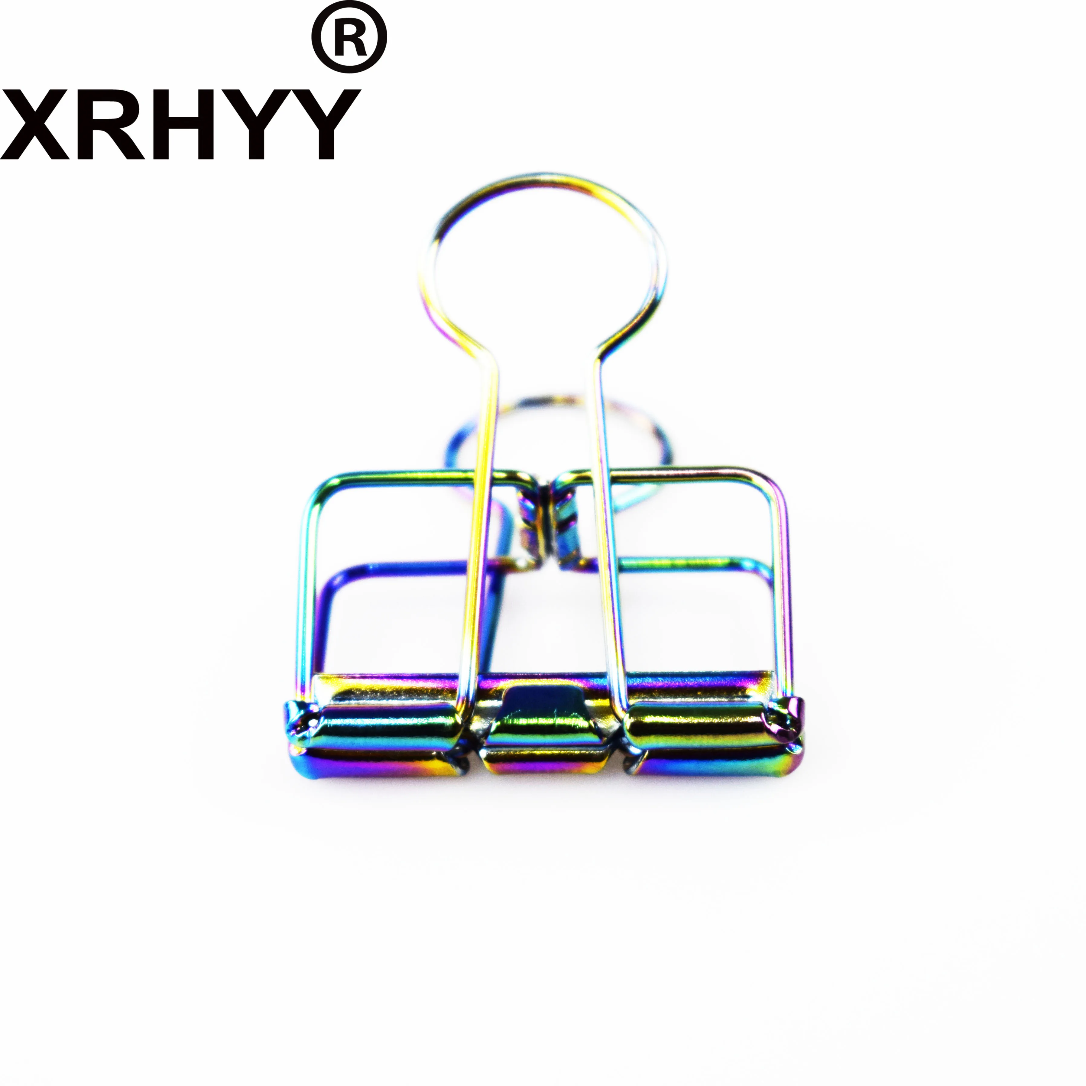 3CM Stationery Skeleton Rainbow Colors Binder Clips Hollow Design Metal Folder Photo Clips For Wall Grid Photo Wall Office Home