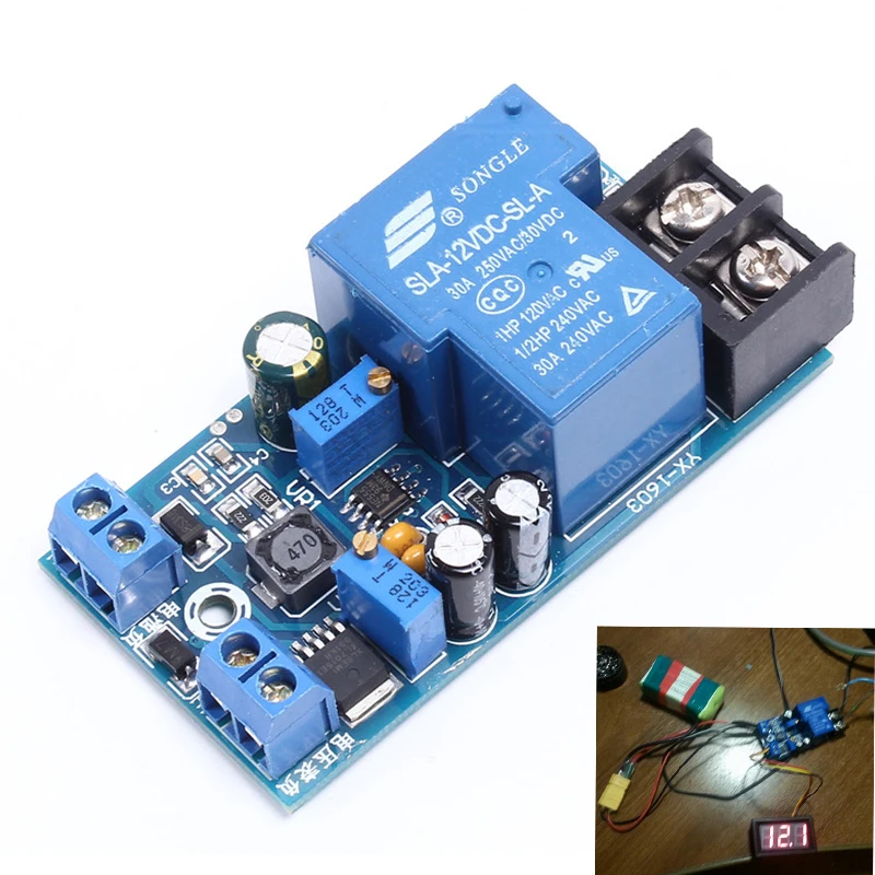 12V Power Voltage Regulator Battery Automatic Switch Module Power ON/OFF Control Charging Protection Board Battery Relay Module