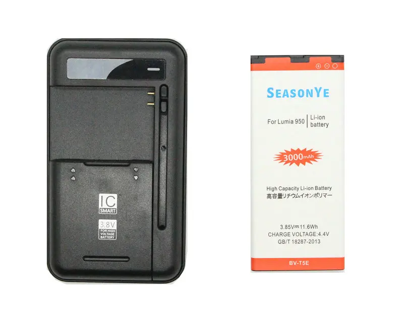 imágenes para Seasonye 3000 mAh BV-T5E/BVT5E/BV T5E Batería de Repuesto + Cargador Universal Para Microsoft Lumia 950 RM-1106 RM-1104 RM-110 imágenes para Seasonye 3000 mAh BV-T5E/BVT5E/BV T5E Batería de Repuesto + Cargador Universal Para Microsoft Lumia 950 RM-1106 RM-1104 RM-110