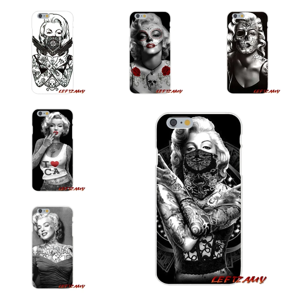 marylin monroe tatooe glasses Skull Slim phone Case For Xiaomi Redmi 3 3S 4A 5A Pro Mi4 Mi4C Mi5S Mi6X Mi Max2 Note 4 | Мобильные