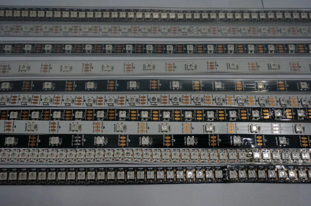 Светодиодный светильник с быстрой доставкой оптом 1 м 5050 RGB 144 светодиодный s WS2812B Чип WS2811 цифровой RGB светодиодный светильник 144 пикселей DC5V