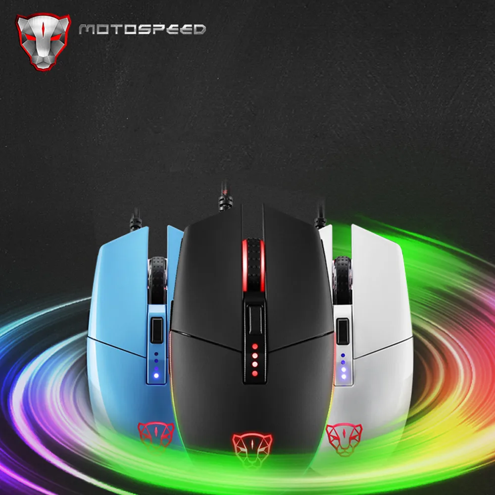 

MOTOSPEED Cool Gaming Mouse Motospeed V50 4000DPI 6 Buttons Breathing LED Optical Wired Gaming Mouse