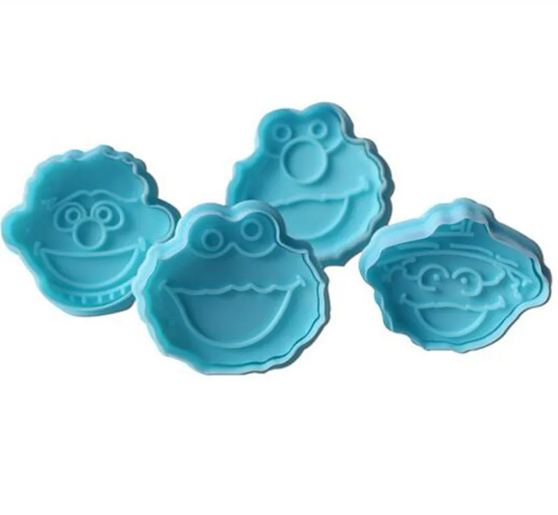 

4Pcs Clown Pattern Plastic Baking Mold,Kitchen Biscuit Cookie Cutter Pastry,Plunger Embossing Die Fondant Cake Decorating Tools