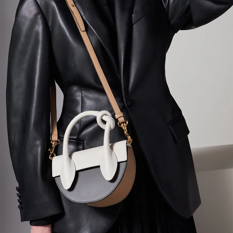 

Brand Color Matching Semi-circle Saddle Bags for Women Knotted Women Shoulder Bag Crossbody Bags for Women Purse Bolsa Mujer