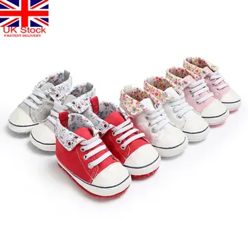 

2019 Newborn Baby Toddler Girl Crib Shoes Pram Soft Prewalker Anti-slip Sneakers Canvas Soft First Walkers Soft Sneaker