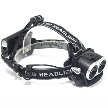 

8000LM 2X XM-L T6 Zoom camping LED Headlight Waterproof Bicycle Light High Power Zoomable LED Hunting Headlamp 2* 18650 Battery