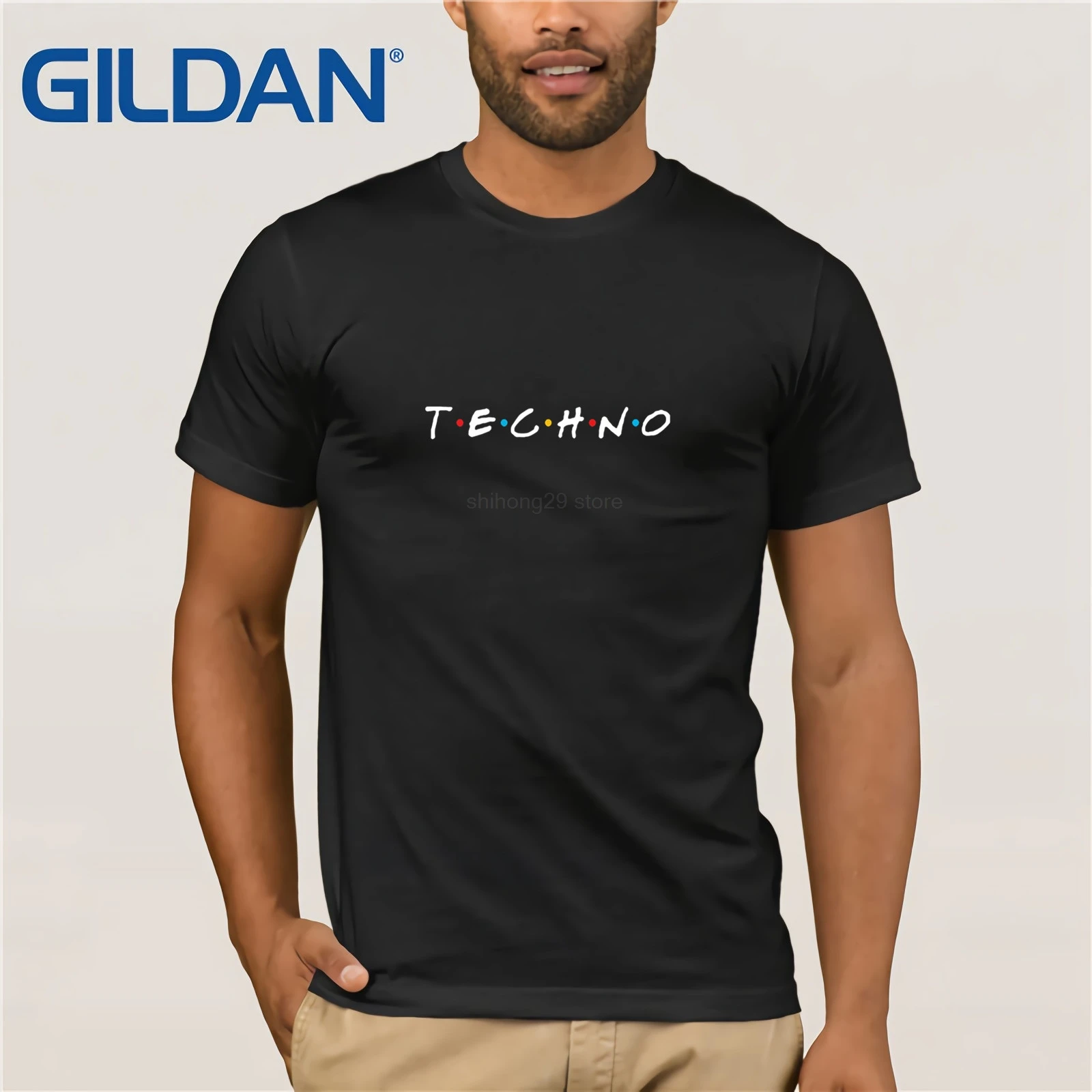 Хип-хоп мужские футболки Футболка Techno Friend индивидуальные с коротким рукавом для мужчин футболки Топы Плюс Размер
