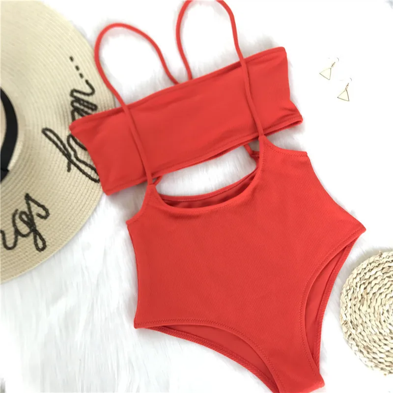 2018 New Swimwear Brazilian Sexy Solid Irregular Strap Bikini Set Women Swimming Wear Bathing Suit Biquini Maillot De Bain1