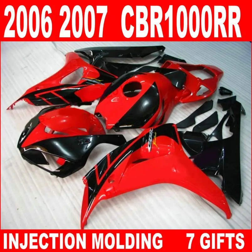 Прямая продажа с фабрики для 2006 2007 HONDA CBR1000RR Обтекатели на заказ 06 07 cbr 1000rr красный