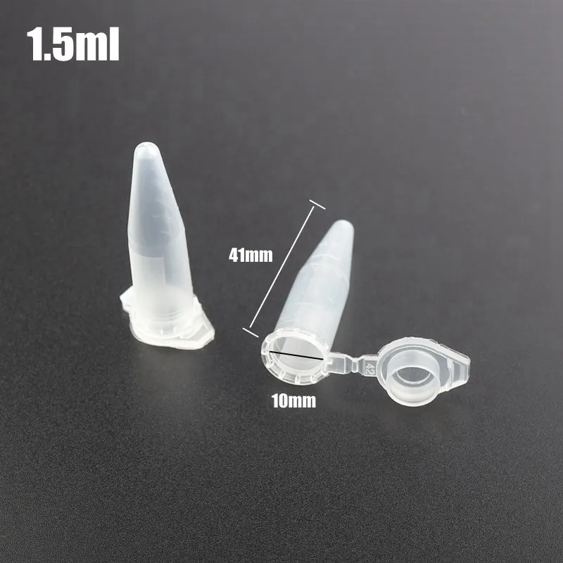 

50pcs 10*41mm 1.5ml Mini Plastic Bottles Container Home Storage Transparent Small Bottles PRC Tube Home Garden Storage Vial