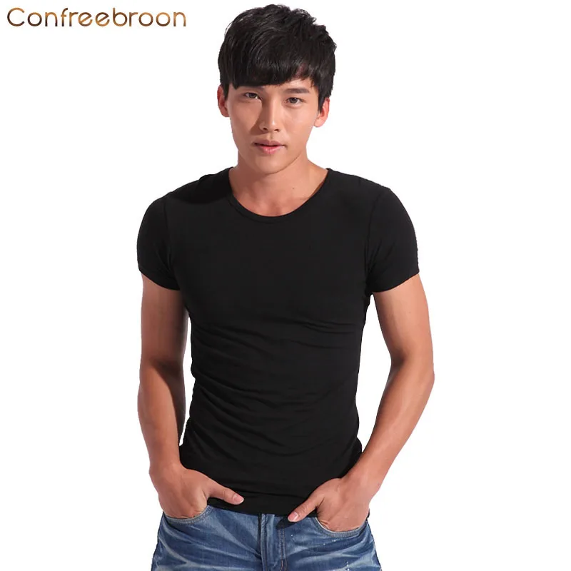 Summer t shirts Men's Basic Solid Crewneck Men's Various Color Crew