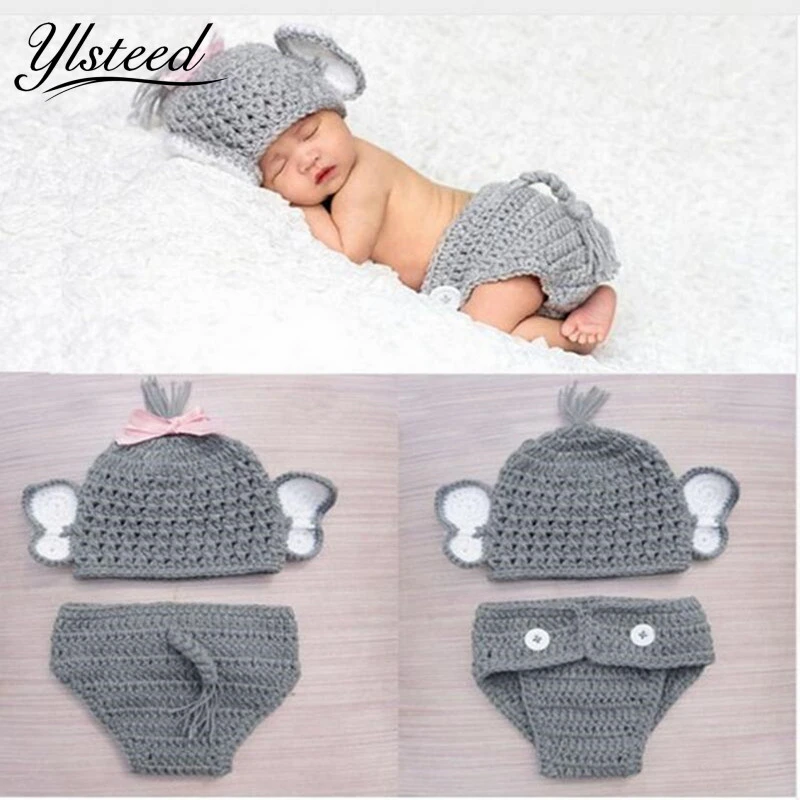 Costume D Elephant En Crochet Pour Bebe Ensemble De Chapeau Et De Pantalon Tricote Pour Nouveau Ne Accessoires De Photographie D Animaux Pour Nourrissons Aliexpress