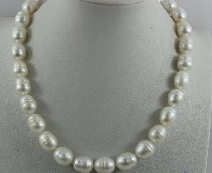 

Jewelr 006454 White Freshwater pearl chain necklace 12x14mm-12x15mm 17.5INCH alloy "handmade