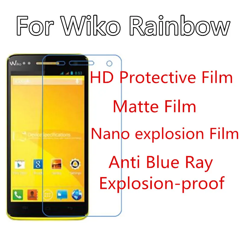 3pcs Screem Film For Wiko Rainbow HD Protective/Nano Explosion/Matte/Anti Blue Ray Explosion-proof Protector Hot Selling | Мобильные