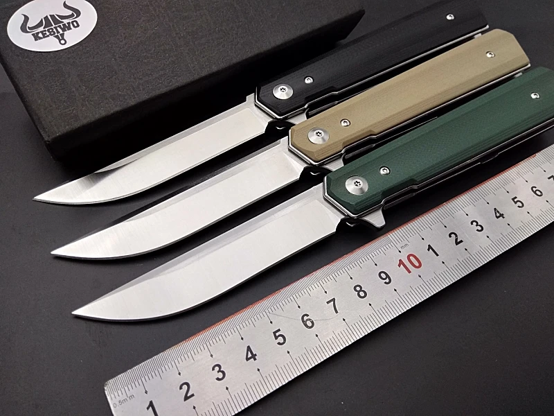 

new Portable folding knife pocket hunting survival 9CR18MOV blade G10 outdoor camping knives flipper gift tactical EDC knifes